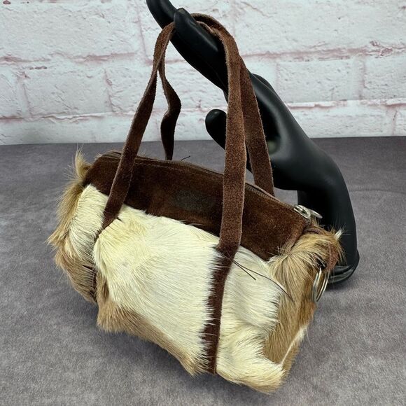 Genuine Springbok Hair Baguette Bag Mini - Picture 1 of 8